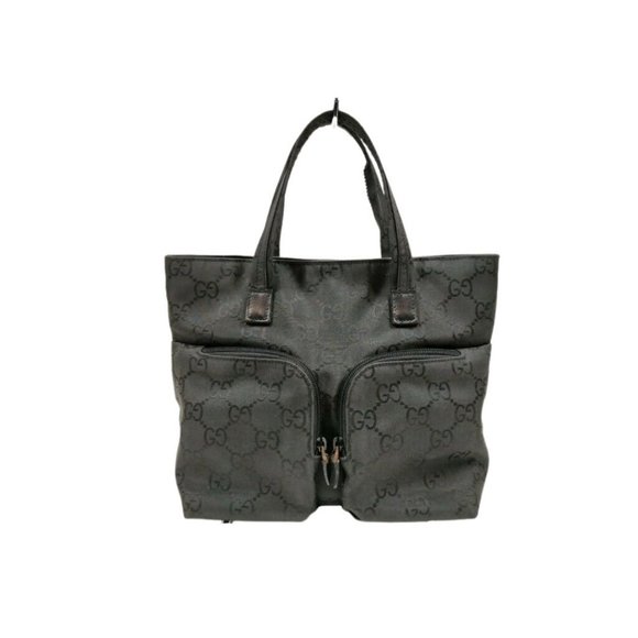 🌟Auth🌟 GUCCI Tote Bag Black Nylon 🌟